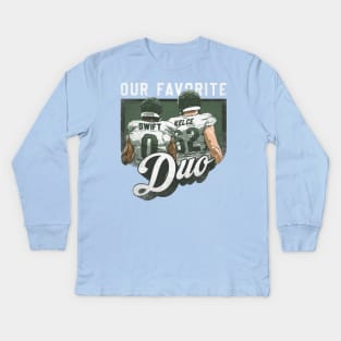 Jason Kelce & D'Andre Swift Philadelphia Favorite Duo Kids Long Sleeve T-Shirt